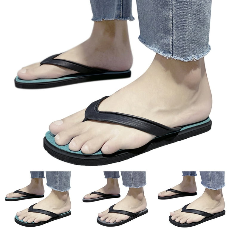 ZIZOCWA Mens Slippers Mens Slide Sandals Size 13 Fashion Summer Men Flip  Flops Flat Bottom And Light Cover Comfortable And Simple Style Solid Color  40