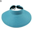 thumbnail image 2 of Femmes Été Large Bord Rouler Pliable Plage Paille Tresse Chapeau de Soleil, 2 of 8