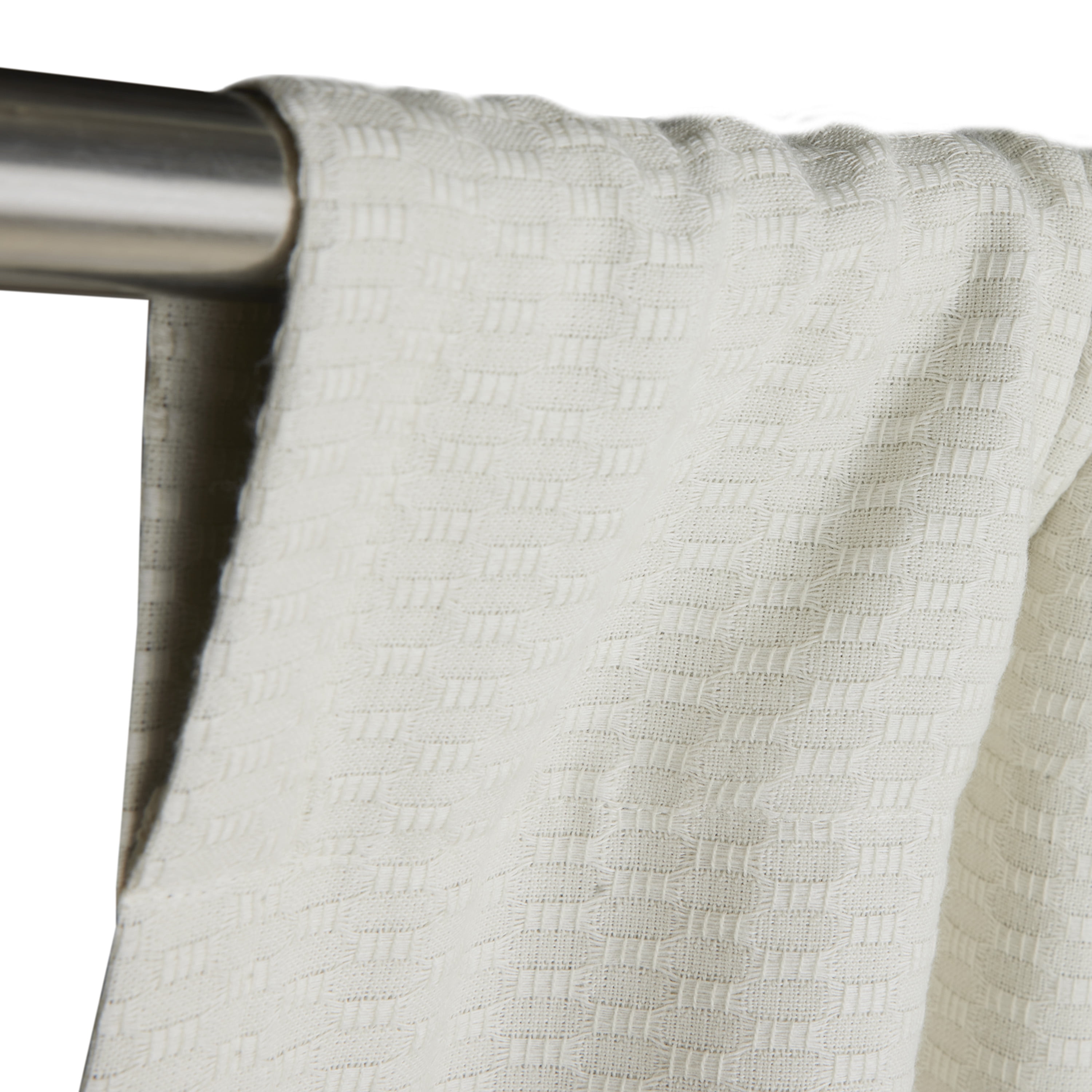 (2 pack) Better Homes & Gardens Micro Geo Blackout Woven Ladder Single Curtain Panel, 1-Piece, Vanilla Dream, 50" W x 84" L