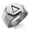 Silver, variant on Stainless Steel Delta Mathematical Engraved Hexagon Crest Flat Top Biker Style Polished Ring