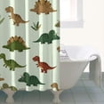 thumbnail image 4 of Light Green Dinosaurs Plants Pattern Shower Curtain 36"x72" ,Bathroom Decorative Shower Curtains Set with 12 Hooks,Modern Waterproof Washable Shower Curtain, 4 of 6