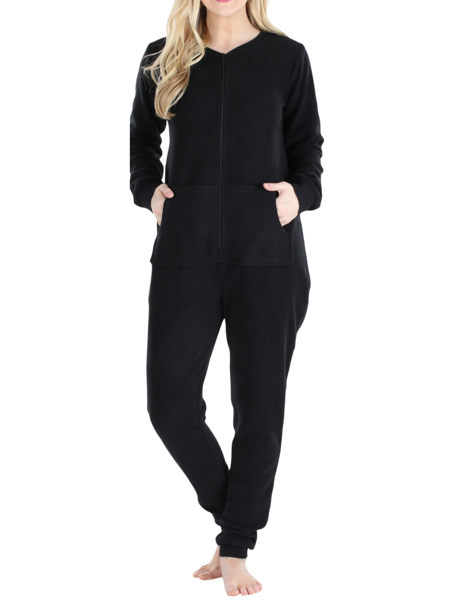 Sleepyheads Women's Fleece NonFooted Solid Color Onesie Pajamas