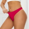 thumbnail image 2 of Swuxness Women's Low Waist Seamless Thong Briefs, Panties for Women, Women's Solid Color Ice Silk Comfortable Breathable Soft Stretch Thong Panties Red, XXL, 2 of 5