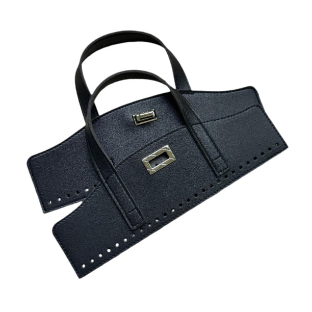 Kit de 2 piezas para bolso de ganchillo DIY con candado, regalos multifuncionales y asas para bolsos. Negro