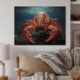 thumbnail image 2 of Designart "Coral Blue Lobster Grace" Animals Print on Natural Pine Wood, 2 of 5