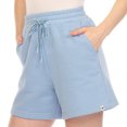 thumbnail image 4 of White Mark Short en Molleton Longline Extensible à Taille Haute pour Femmes, 4 of 5