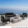 thumbnail image 3 of Noble House Cape Coral 5 Piece Outdoor Aluminum Conversation Set in Gray, 3 of 16