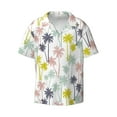 thumbnail image 3 of Cauagu Hawaiian Coconut Tree Men's Short Sleeve Button Down Hawaiian Shirt for Men Bowling Shirts Casual Summer Beach Shirt,3X-Large, 3 of 6