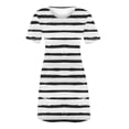 thumbnail image 3 of SMihono Robe Maxi Bohème d'Été pour Femmes Grande Taille Mode Féminine Col Rond Manches Courtes Imprimée Robe de Plage, 3 of 4