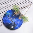 thumbnail image 4 of Welcome Sign with Wreath for Front Door, Rustic Round Hanging Welcome Sign, Wall Housewarming Gift for Home 11.8in, Starry Night Sky Home Decor, 4 of 7