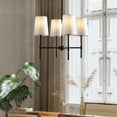 thumbnail image 2 of Better Homes & Gardens Meadowood 4-Light Chandelier, Matte Black Finish, White Fabric Shades, LED Bulbs Included, 2 of 10
