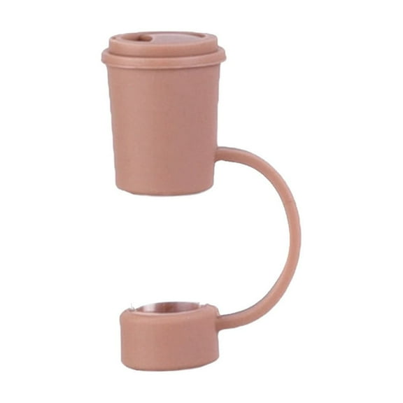 Cute Milk Tea Shaped Silicone Straw Tip Cover Reusable Drinking Straw Sealing Plug