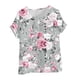 thumbnail image 4 of Camisetas de Manga Corta para las Mujeres Casual Cuello Redondo Cómodo de Lino Camiseta Botón Blusa Top Verano Manga Corta para las Mujeres, 4 of 5