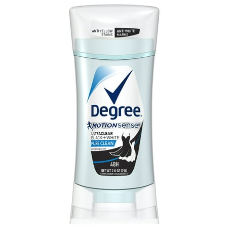 Degree UltraClear Antiperspirant Deodorant for Sweat Protection Black + White Pure Clean No Yellow Stains and White Marks 2.6