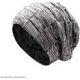 thumbnail image 5 of 2 Pieces Winter Warm Hat Scarf Set Knit Thick Beanie Scarves Knitted Cap for Men, 5 of 11