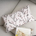 thumbnail image 4 of Classical Embroidery Jacquard Farmhouse Oblong Rectangle Chenille Red Leaf Decorative Throw Pillow Case,12x20 inch, 4 of 6