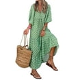 thumbnail image 2 of Kishawna Womens Boho Floral Puff Sleeve Tiered Maxi Dress Long Dresses, 2 of 5