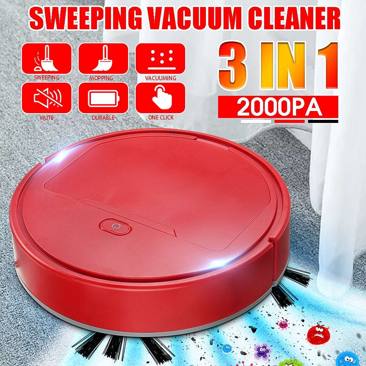3in1 Automatic Vacuum Cleaner, Robot Vacuum Cleaner, SuperThin, 2000Pa