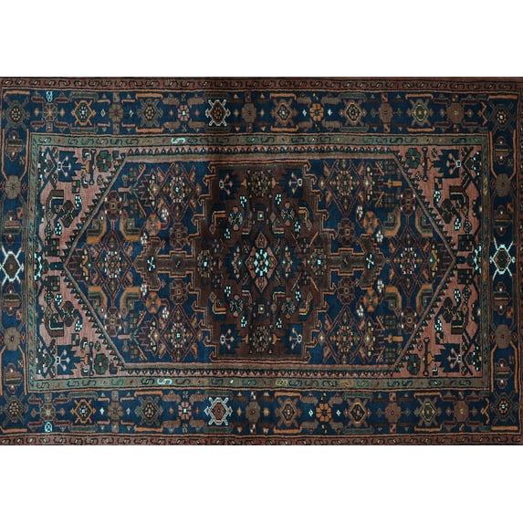 Ahgly Company Indoor Rectangle Persian Light Blue Traditional Area Rugs, 6' x 9'