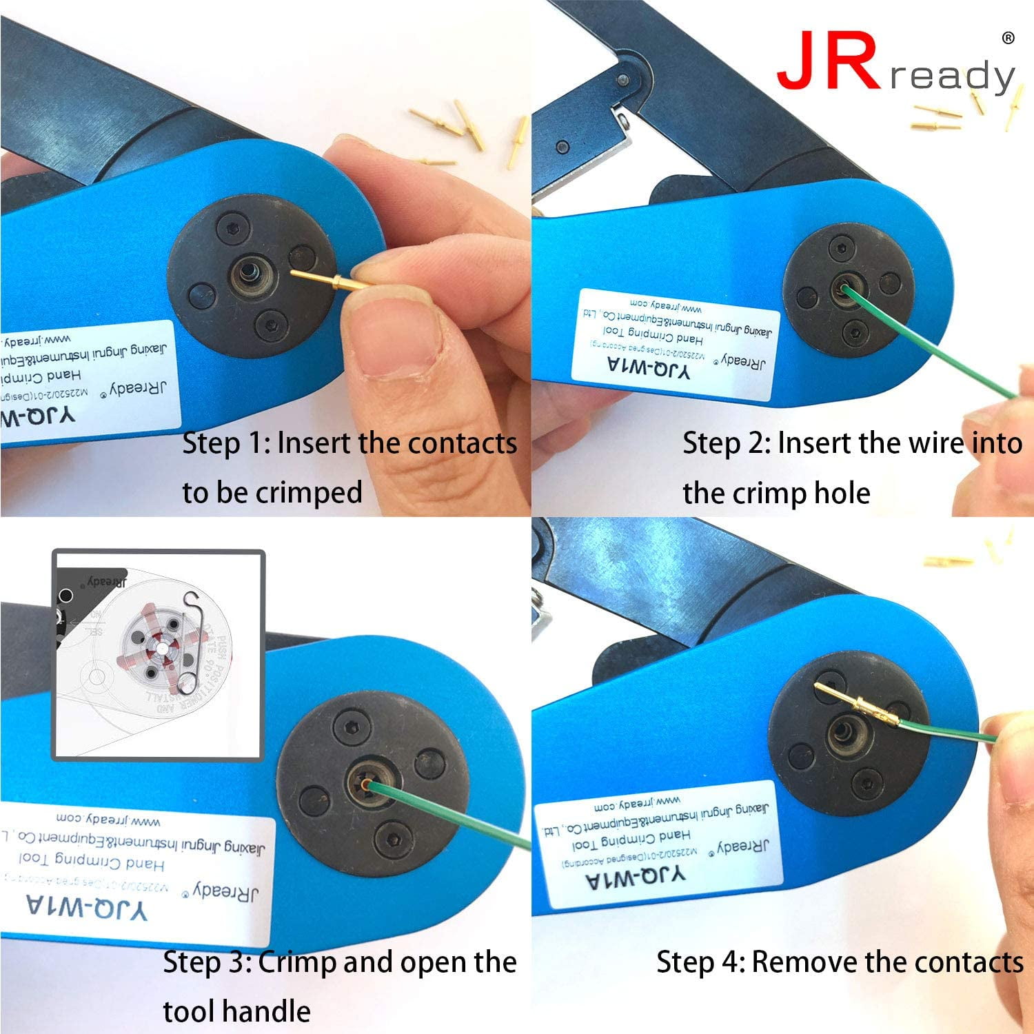 Tool Contact and in Kit Barrel 01 Gauge M22520 and G125 of Aviation Crimper 20 for JRready Solid 2 615717 Positioner Electronic 7 Connector Miniature Indent W1A YJQ Systems Crimp 32awg ST2060