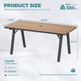 thumbnail image 5 of Ciokea Outdoor Patio Dining L-Shape Table, 66.9x31.9 IN HDPS Aluminum Frame Table for Backyard Poolside Lawn, Brown, 5 of 7