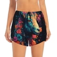 thumbnail image 2 of Daiia Colorful Flower Goat Pattern Women's 2 in 1 Running Shorts - Lightweight Athletic Workout Gym Yoga Shorts Liner with Phone Pockets-X-Large, 2 of 7