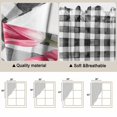 thumbnail image 5 of Pink Tulip Flowers Swag Valances for Windows, Kitchen Curtains 36 Inch Length 2 Panels Set, Black Buffalo Plaid Spring Floral Plants Short Curtains for Small Windows Rod Pocket Cafe Curtains 28"x36", 5 of 8