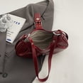 thumbnail image 3 of Bolso Hombro Cuero PU Y2K para Mujer Bandolera Plisado Viajes () Rojo, 3 of 9