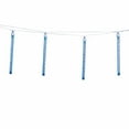 7Count Blue LED Dripping Icicle Christmas Lights on White Wire, 18