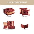 thumbnail image 3 of Lanco Floral 7 Piece Wine Gold Comforter Set , King Size , Flocking Girls Bedding , All Season Bedding Set Cozy Home Decor, 3 of 6