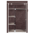 thumbnail image 5 of GZXS Portable Closet Wardrobe, 64" Clothing Organizer Storage Rack with Hanging Rod, Side Pockets and Non-Woven Fabric Cover, Easy Assembly, Dark Brown, 5 of 10