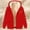 Red, variant on LVHAOGJOB Womens Sherpa Lined Jackets Fleece Long Sleeve Winter Hoodie Zipper Print Plus Size Coats for Ladies Warmth