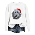 thumbnail image 5 of Fiaer Women's Christmas Sweatshirts Cute Printed Long Sleeve Xmas Pullover Crew Neck Baggy Plus Size Comfort Holiday Tops White XL, 5 of 5