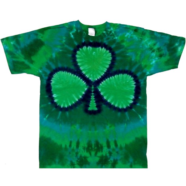 Tie Dyed Shop - Green Shamrock St. Patrick's Day Tie Dye T Shirt-Short