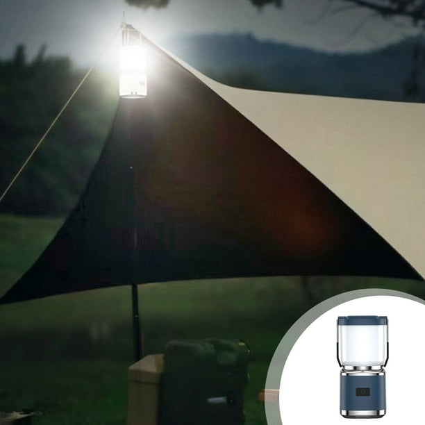 Xihbxyly Mini Luz de Camping, Lámpara Led Portátil para Tienda de Campaña, Recargable Por Usb Tipo C, Carga Rápida, Iluminación Ambiental de 360 Grados, Ligera para Uso En Exteriores, Batería de Larg