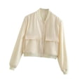 thumbnail image 2 of Chaqueta De Mujer Primavera Para Mujer Damas Recortadas Dos Bolsillos Grandes Abrigo Casual S Beige Sunnimix chaqueta de primavera para mujer, 2 of 8