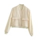 thumbnail image 2 of Chaqueta de mujer, abrigo informal de primavera, ligero, a la moda, con bolsillos grandes. Beige, 2 of 8