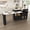 Black, variant on retro kitchen island with marble veneer, extendable rotating table for small space