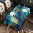 thumbnail image 2 of Blue and Gold Marble Shimmer Streaks Pattern Rectangle Tablecloth 60"x102",Waterproof Polyester Rectangle Table Cloth, Wipeable Spillproof Polyester Tablecloth for Dining, Camping, Indoor and Outdoor, 2 of 6