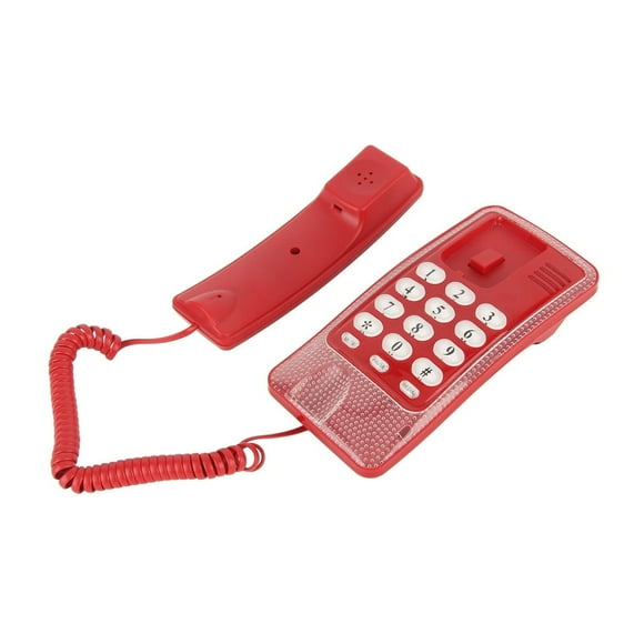 Téléphones Résidentiels Filaires Ligne KXT‐438 Téléphone Résidentiel Mural Téléphone Filaire avec Recomposition Flash Rapide Fonction Sourdine pour Maison Hôtel École Bureau, Rouge