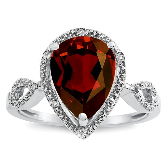 Star K � Vintage Look Halo Large 11x8 Pear Shape Genuine Garnet Ring