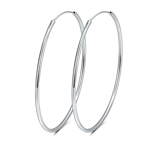 Thin Hoop Earrings for Women Classic Thin Sterling Silver Womens Ginger Lyne Collection