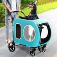 thumbnail image 4 of ModFurne 2025 Upgraded Dog Stroller for Large & Medium Dogs，Pet Stroller for 2 Small Dogs with Detachable Carrier for Car Seat, Up to 90 lbs, Blue, 4 of 9