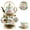 Green, variant on E-Greetshopping 20-Piece Ceramic Tea Coffee Set - Exquisite 6 - Person Floral - Green with Gold Floral Design, Teapot with Spout and Metal Holder
