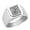 Silver, variant on RASTEEL Initial Floral Box Letter Q Monogram Stainless Steel Signet Ring