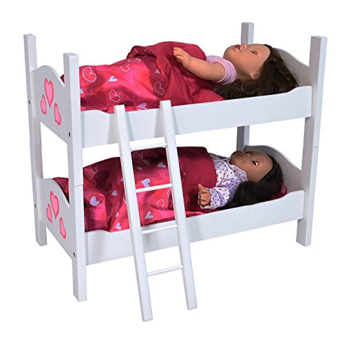 Badger Basket Doll Armoire Bunk Bed, Doll Bunk Beds With Ladder And Storage Armoire