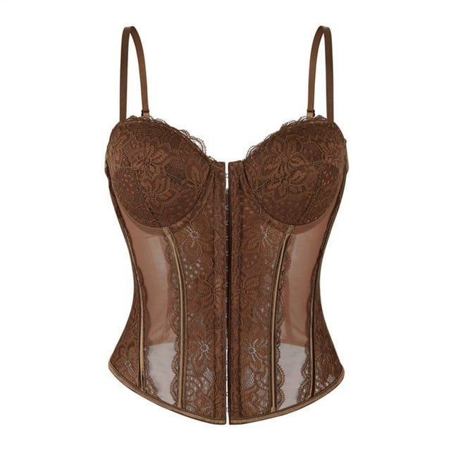 Corset en Dentelle pour Femmes Bustier Corset avec Bretelles Réglables Corset pour Femmes Sortie Fête Crop Top