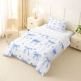 thumbnail image 2 of Erosebridal Girls Cartoon Ribbon Bow Twin Comforter Sets 3-Piece,Blue Love Heart Bedding Set for Kids Teens,Lightweight Room Decor, 2 of 6