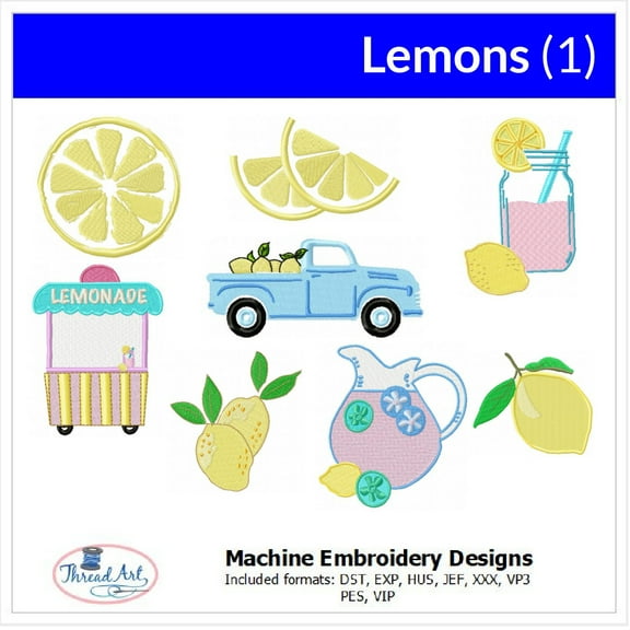 Threadart Machine Embroidery Designs - Lemons (1)
