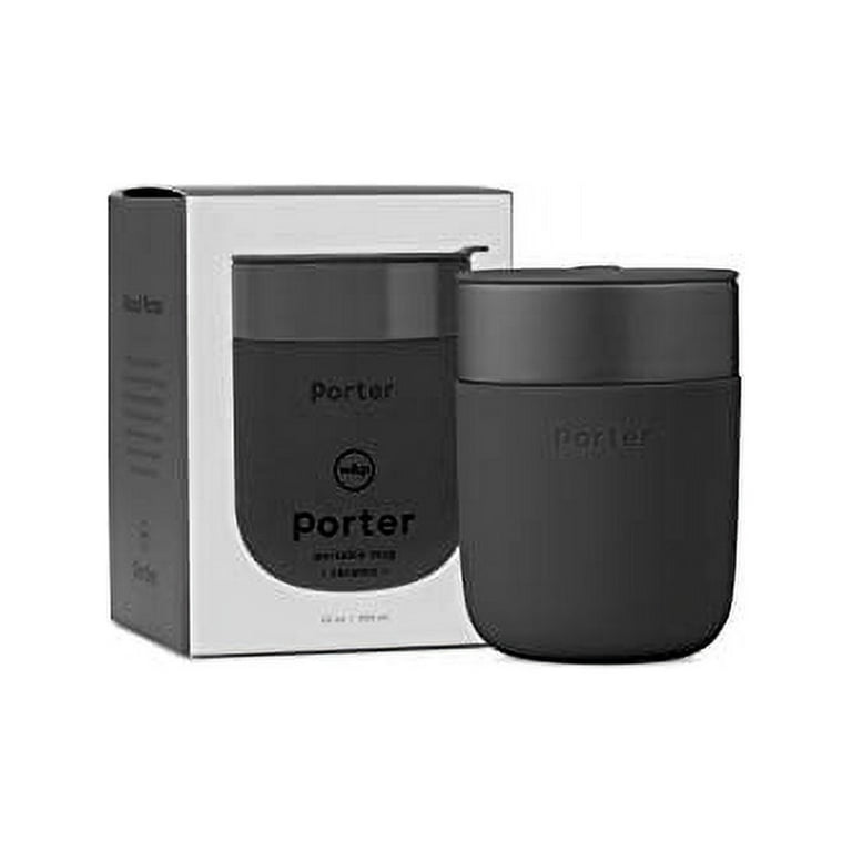 W&P Porter Ceramic Mug w/ Protective Silicone Sleeve, Charcoal 12